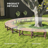 Outsunny Wooden Outdoor Bench, Semicircular Round Patio Loveseat, Wrap Around Tree Bench with Slatted Seat for Yard, Garden, Deck, Lawn, Brown