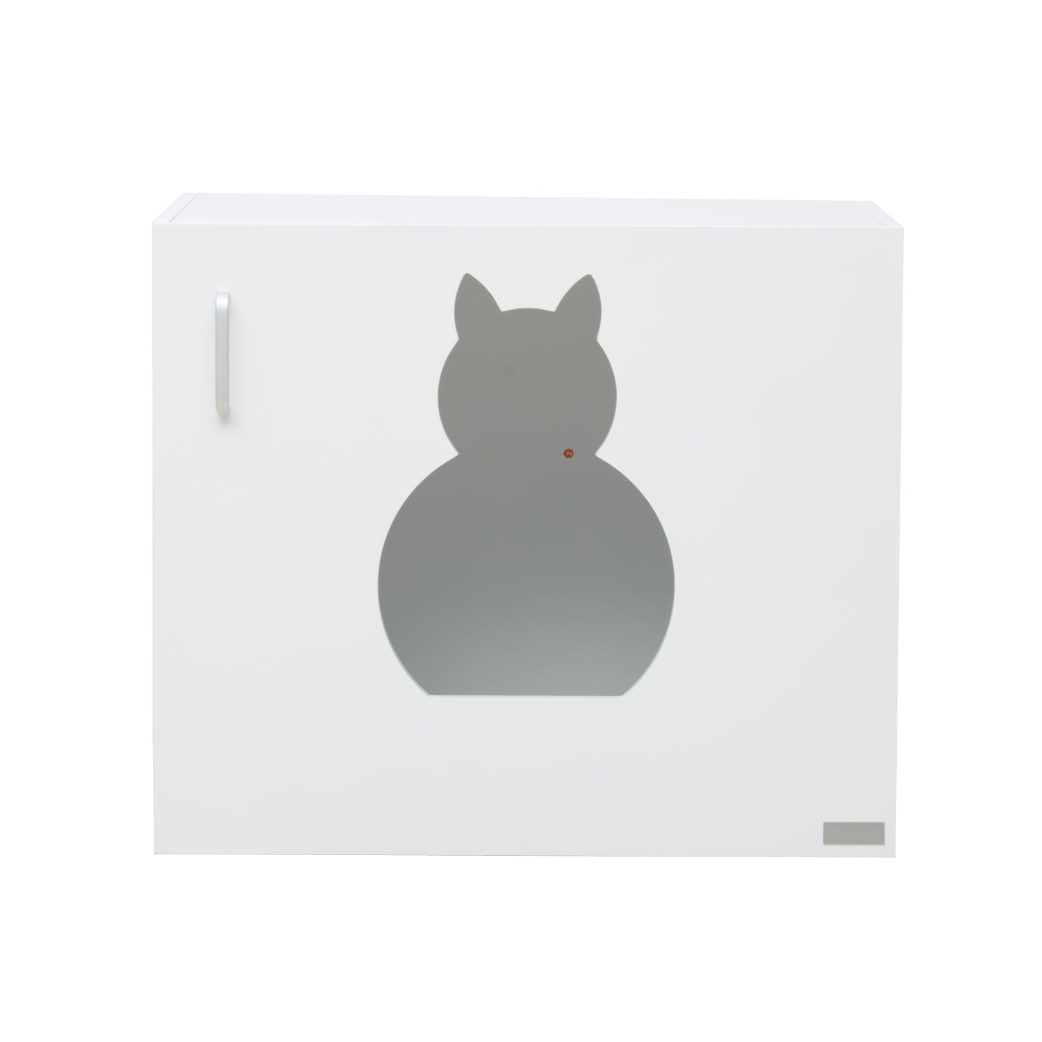 PawHut Wooden Cat Litter Box Enclosure Toilet Home Cabinet Pet Self Cleaning Kitty House Stand Bathroom Furniture Hidden Washroom White 51H x 60W x 41D cm