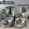 Outsunny 5PC Wicker Patio Lounger, Outdoor PE Rattan 5-level Adjustable Recliner Sofa Bed with Storage Side Table and Footstools, for Patio, Garden, Poolside, Grey