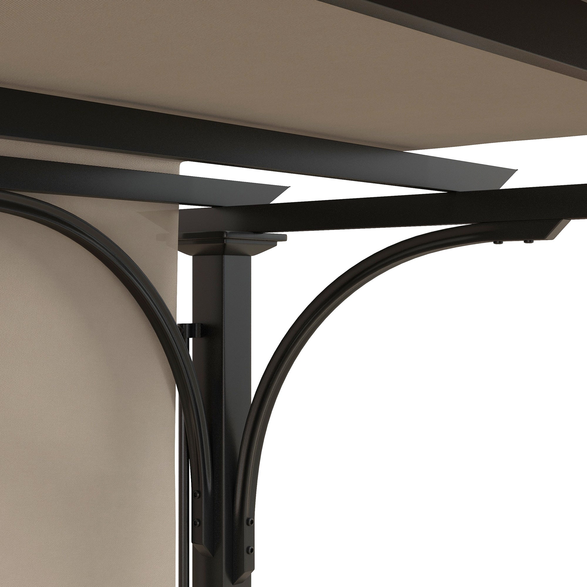 Outsunny 10' x 10' Outdoor Pergola Patio Gazebo Canopy Sun Shelter with Steel Frame, Beige