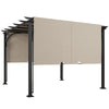 Outsunny 10' x 10' Outdoor Pergola Patio Gazebo Canopy Sun Shelter with Steel Frame, Beige