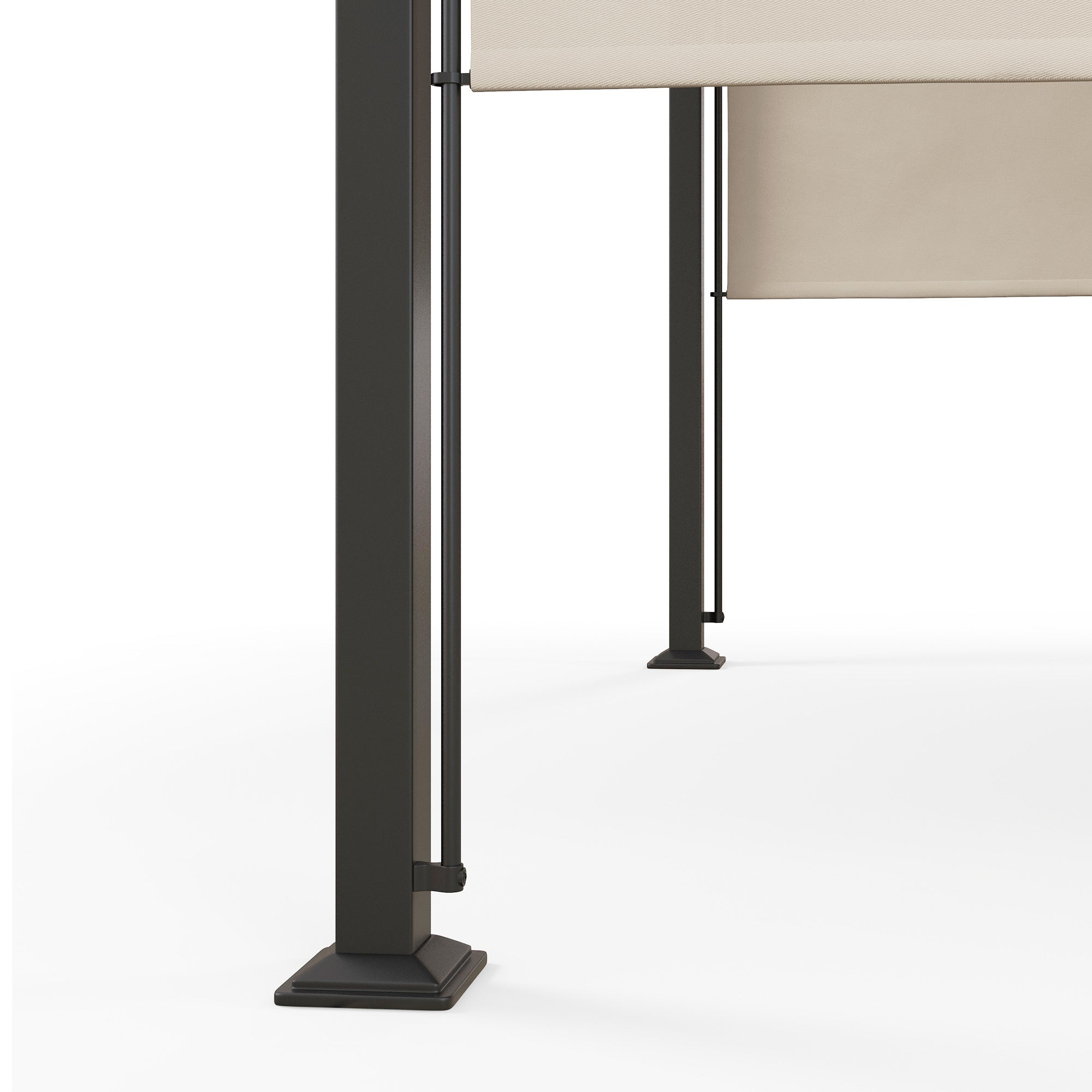 Outsunny 10' x 10' Outdoor Pergola Patio Gazebo Canopy Sun Shelter with Steel Frame, Beige