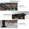 Outsunny 10' x 10' Outdoor Pergola Patio Gazebo Canopy Sun Shelter with Steel Frame, Beige