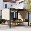 Outsunny 10' x 10' Outdoor Pergola Patio Gazebo Canopy Sun Shelter with Steel Frame, Beige