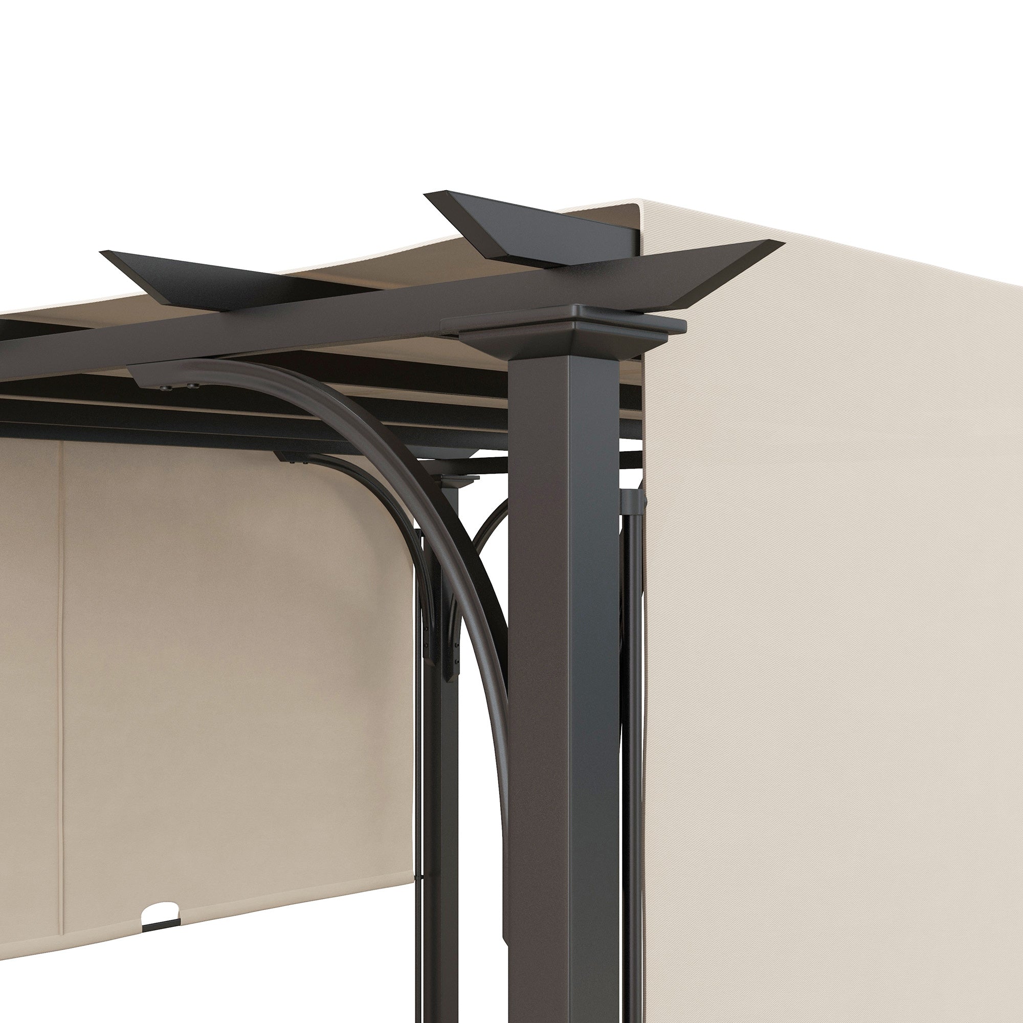 Outsunny 10' x 10' Outdoor Pergola Patio Gazebo Canopy Sun Shelter with Steel Frame, Beige