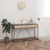 HOMCOM Console Table, Hallway Table with 2 Drawers, Steel Frame Sofa Table for Entrance and Living Room, Black
