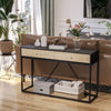 HOMCOM Console Table, Hallway Table with 2 Drawers, Steel Frame Sofa Table for Entrance and Living Room, Black