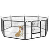 PawHut Dog Playpen, Heavy-duty Metal Puppy Play Pen, Pet Exercise Fences for Outside and Indoor, DIY Design with Door for Multiple Dogs, 8 Panels, 23.5"H