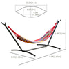 Outsunny Patio Hammock with Stand, Fabric Outdoor Hammock Bed with Stand, Free Standing Adjustable Lounge Chair Includes Portable Carrying Case for Outdoor or Indoor