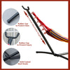 Outsunny Patio Hammock with Stand, Fabric Outdoor Hammock Bed with Stand, Free Standing Adjustable Lounge Chair Includes Portable Carrying Case for Outdoor or Indoor