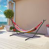Outsunny Patio Hammock with Stand, Fabric Outdoor Hammock Bed with Stand, Free Standing Adjustable Lounge Chair Includes Portable Carrying Case for Outdoor or Indoor