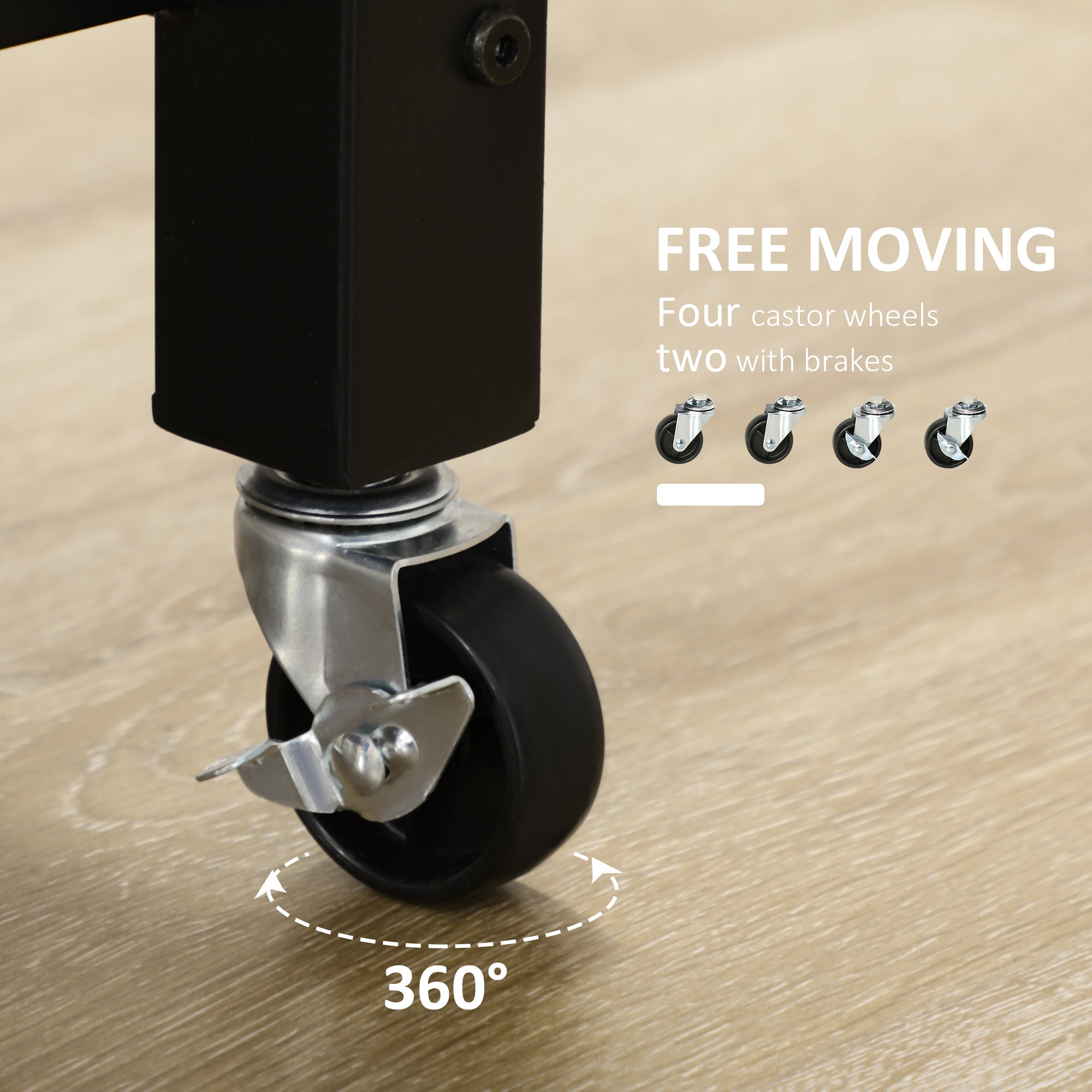 HOMCOM Kitchen Trolley Utility Cart on Wheels with Storage Shelves & Drawer for Dining Room, Grey