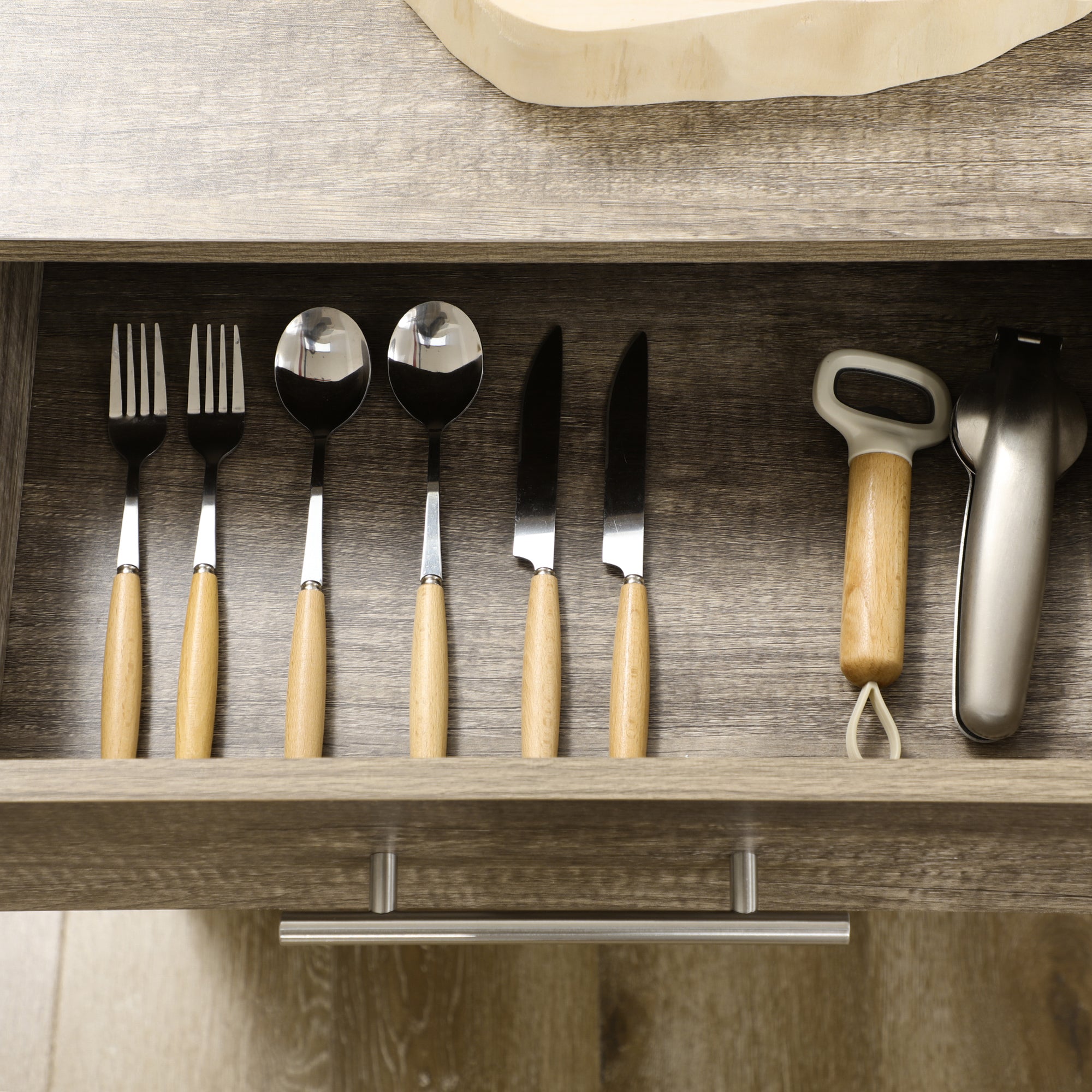 HOMCOM Kitchen Trolley Utility Cart on Wheels with Storage Shelves & Drawer for Dining Room, Grey