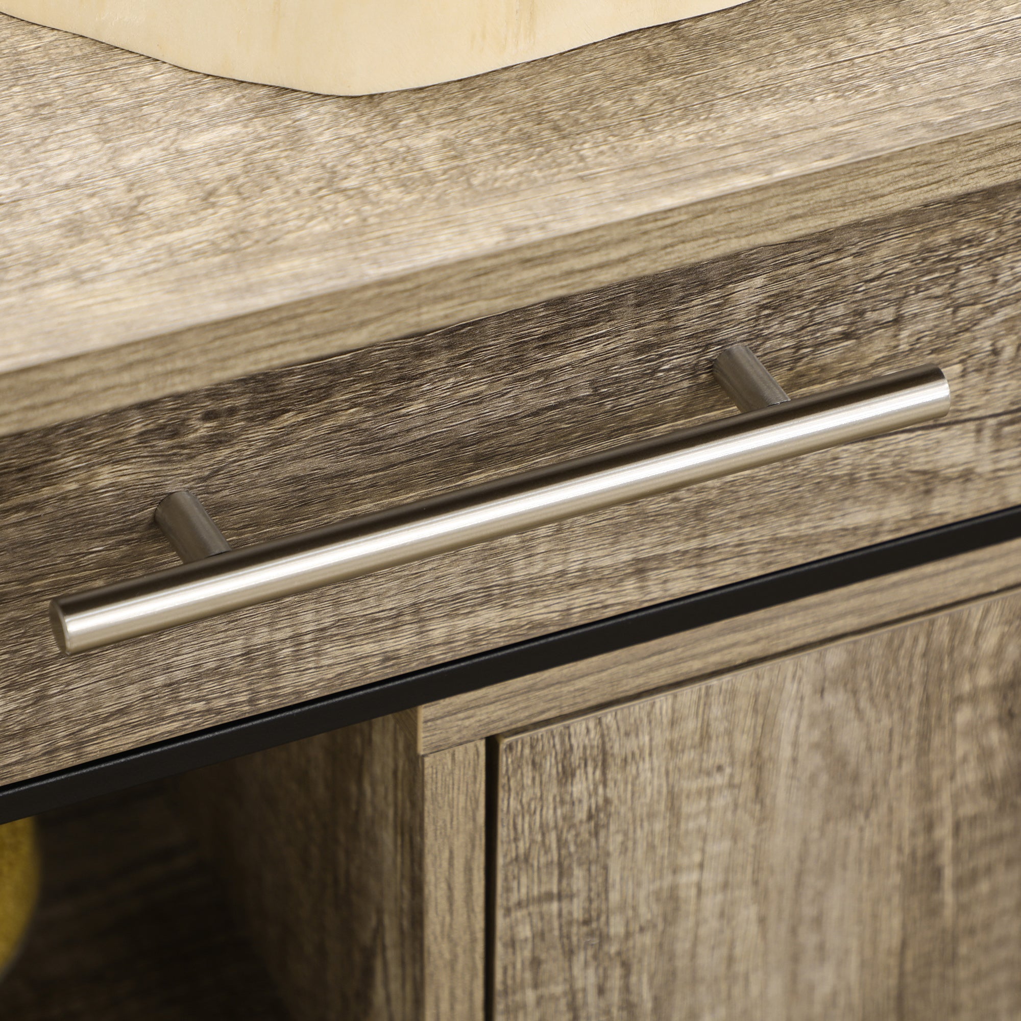 HOMCOM Kitchen Trolley Utility Cart on Wheels with Storage Shelves & Drawer for Dining Room, Grey