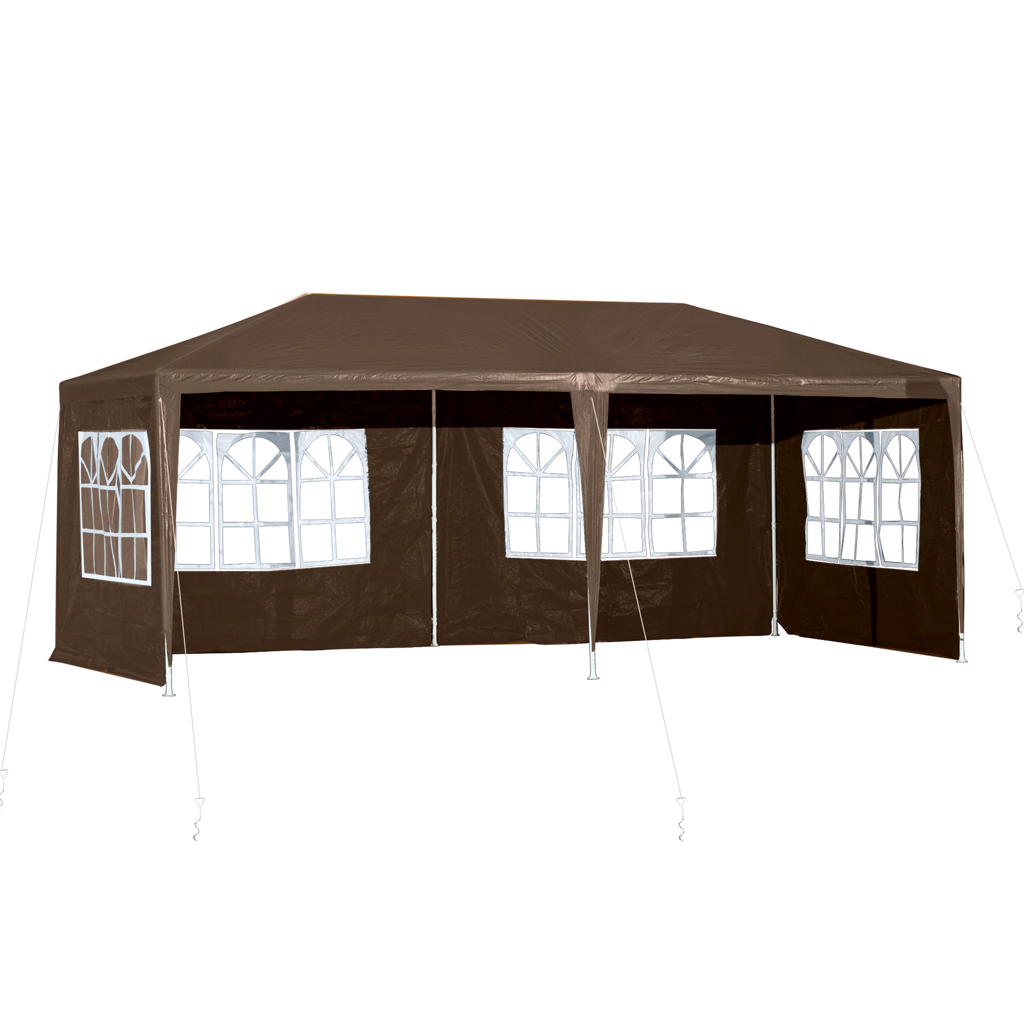 Outsunny 18.7' x 9.4' Party Tent, Portable Folding Wedding Tent, Garden Canopy Event Shelter, Outdoor Sunshade with 4 Removable Sidewalls, Coffee