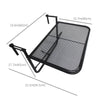 Outsunny Adjustable Balcony Hanging Railing Table, Metal Mounting Mini Wall Desk Storage Rack, Outdoor Flower Stand Serving Table Rectangle, Black