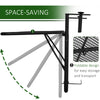 Outsunny Adjustable Balcony Hanging Railing Table, Metal Mounting Mini Wall Desk Storage Rack, Outdoor Flower Stand Serving Table Rectangle, Black