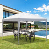 Outsunny 10 x 10ft Folding Pop Up Canopy Tent Outdoor Gazebo with Carrying Bag, White
