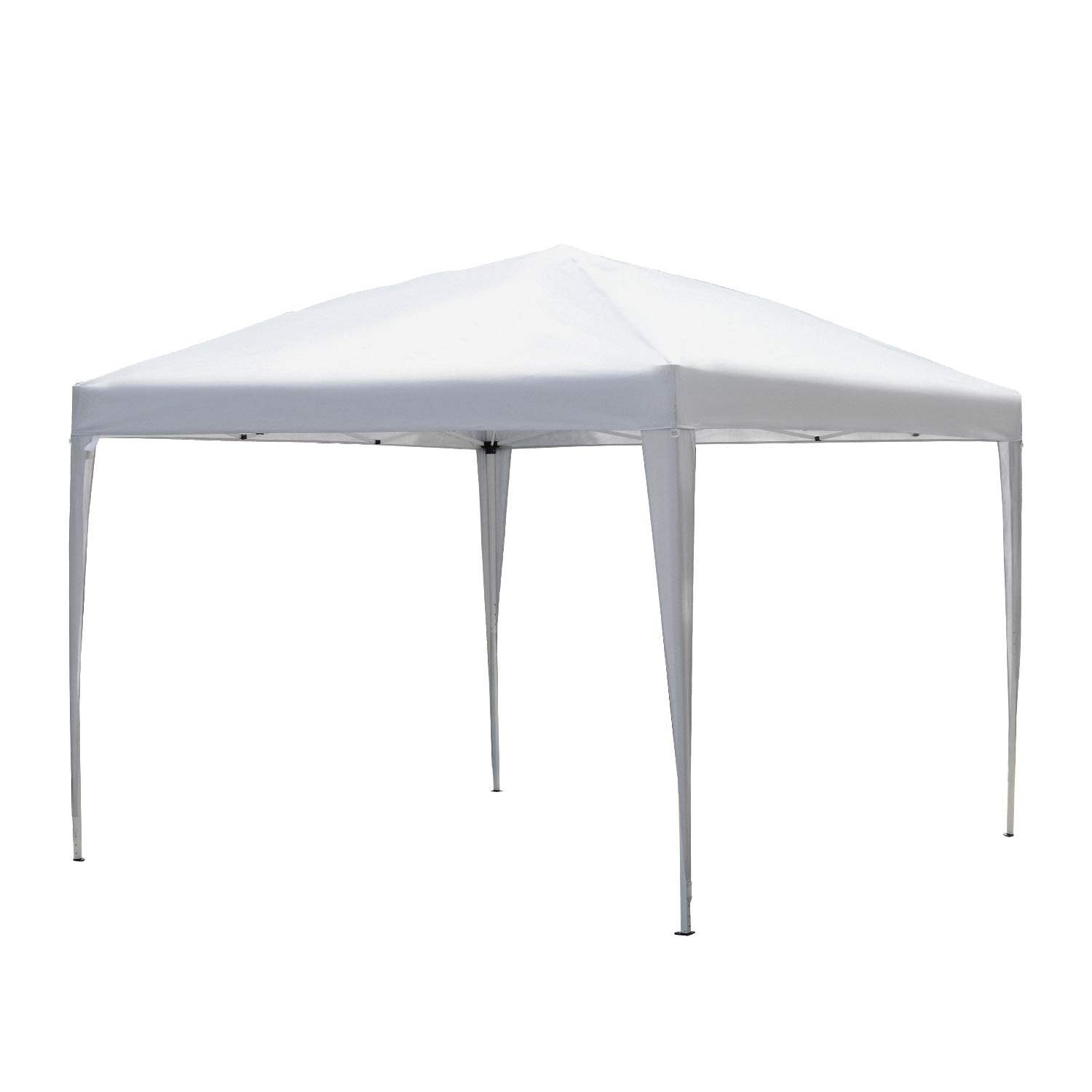 Outsunny 10 x 10ft Folding Pop Up Canopy Tent Outdoor Gazebo with Carrying Bag, White