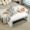HOMCOM 47" End of Bed Bench, Boucle Upholstered Ottoman Bench, Modern U-Shaped Entryway Bench for Bedroom, Living Room, White
