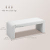 HOMCOM 47" End of Bed Bench, Boucle Upholstered Ottoman Bench, Modern U-Shaped Entryway Bench for Bedroom, Living Room, White