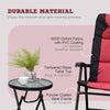 Outsunny 3pc Patio Foldable Rocking Chair Set, Outdoor Rocking Chairs and Table Bistro Set w/ Padded Seat, Headrest, Backrest for park, backyard, garden, Red