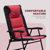 Outsunny 3pc Patio Foldable Rocking Chair Set, Outdoor Rocking Chairs and Table Bistro Set w/ Padded Seat, Headrest, Backrest for park, backyard, garden, Red