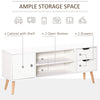 HOMCOM TV Stand for TVs up to 50" Flat Screen, TV Cabinet with Storage Shelves, 2 Drawers and Cable Hole, Modern Entertainment Center for Living Room, Bedroom, White