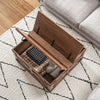HOMCOM Farmhouse Coffee Table with Storage, Center Table with Hinged Lift Top and Hidden Space, Square Coffee Table for Living Room, Brown