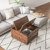 HOMCOM Farmhouse Coffee Table with Storage, Center Table with Hinged Lift Top and Hidden Space, Square Coffee Table for Living Room, Brown