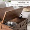 HOMCOM Farmhouse Coffee Table with Storage, Center Table with Hinged Lift Top and Hidden Space, Square Coffee Table for Living Room, Brown