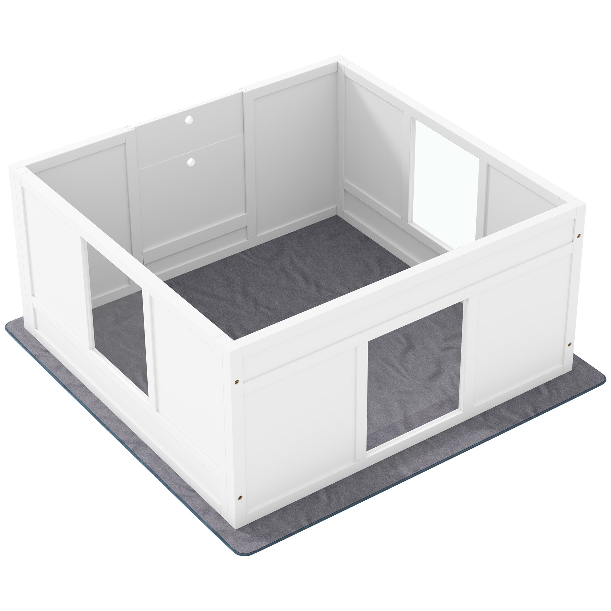 PawHut Whelping Box for Dogs, Dog Whelping Box, Dog Playpen Fence Exercise Play Pen with Water-Resistant Washable Whelping Pad, Adjustable Entrance, Non-Slip Pads, for Medium Dogs, Puppies, 100 x 96cm