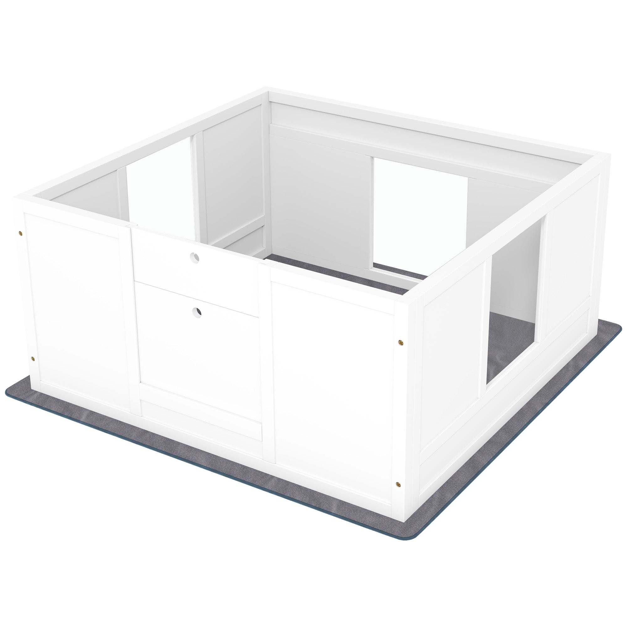 PawHut Whelping Box for Dogs, Dog Whelping Box, Dog Playpen Fence Exercise Play Pen with Water-Resistant Washable Whelping Pad, Adjustable Entrance, Non-Slip Pads, for Medium Dogs, Puppies, 100 x 96cm