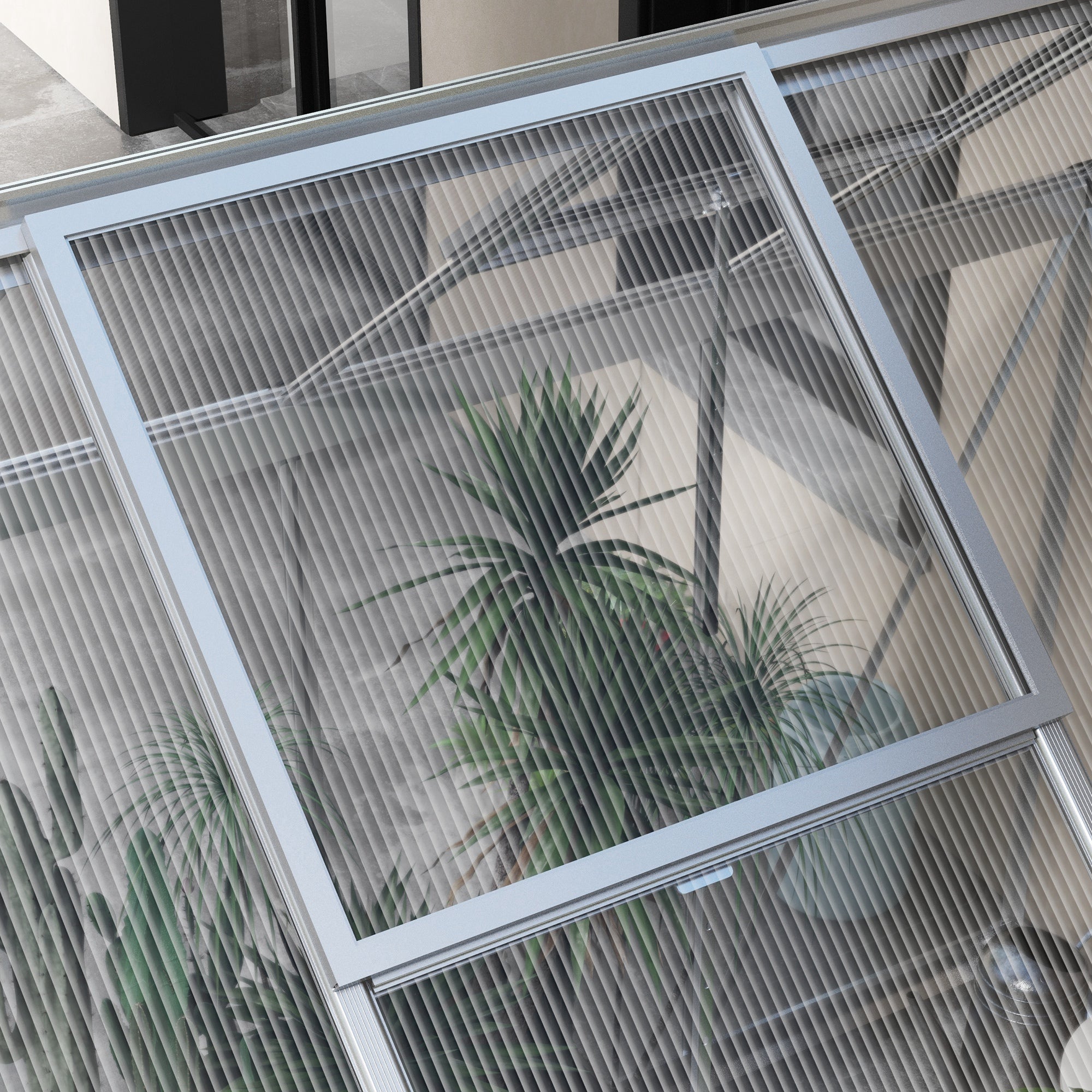 Outsunny 6' x 8' Polycarbonate Greenhouse with 2 Polycarbonate Types, Walk-in Green House with Hinged Door, 5-Level Roof Vents, Rain Gutter, Aluminium Frame and Foundation Kit