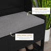 HOMCOM Coat Rack Shoe Bench, Hall Tree with Bench and Shoe Storage, Entryway Bench with 4 Hooks, 2 Drawers, 2 Storage Shelves, Shoe Rack and Padded Seat Cushion, Black