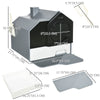 PawHut Hooded Cat Litter Box with Lid, Kitty Litter Pan with Pull-Out Drawer, Handle, Scoop, Deodorizer Packs for Odor Control & Easy-Clean, Grey