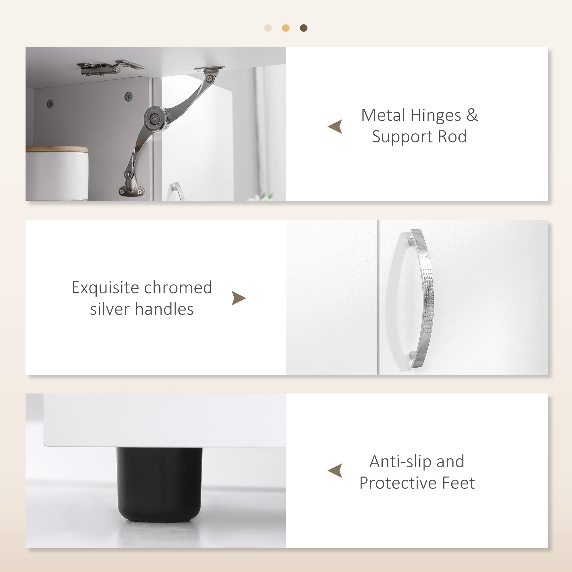 HOMCOM 66" Kitchen Pantry Storage Cabinet, Freestanding Buffet with Hutch, Microwave Stand with 4 Doors, 3 Drawers, White