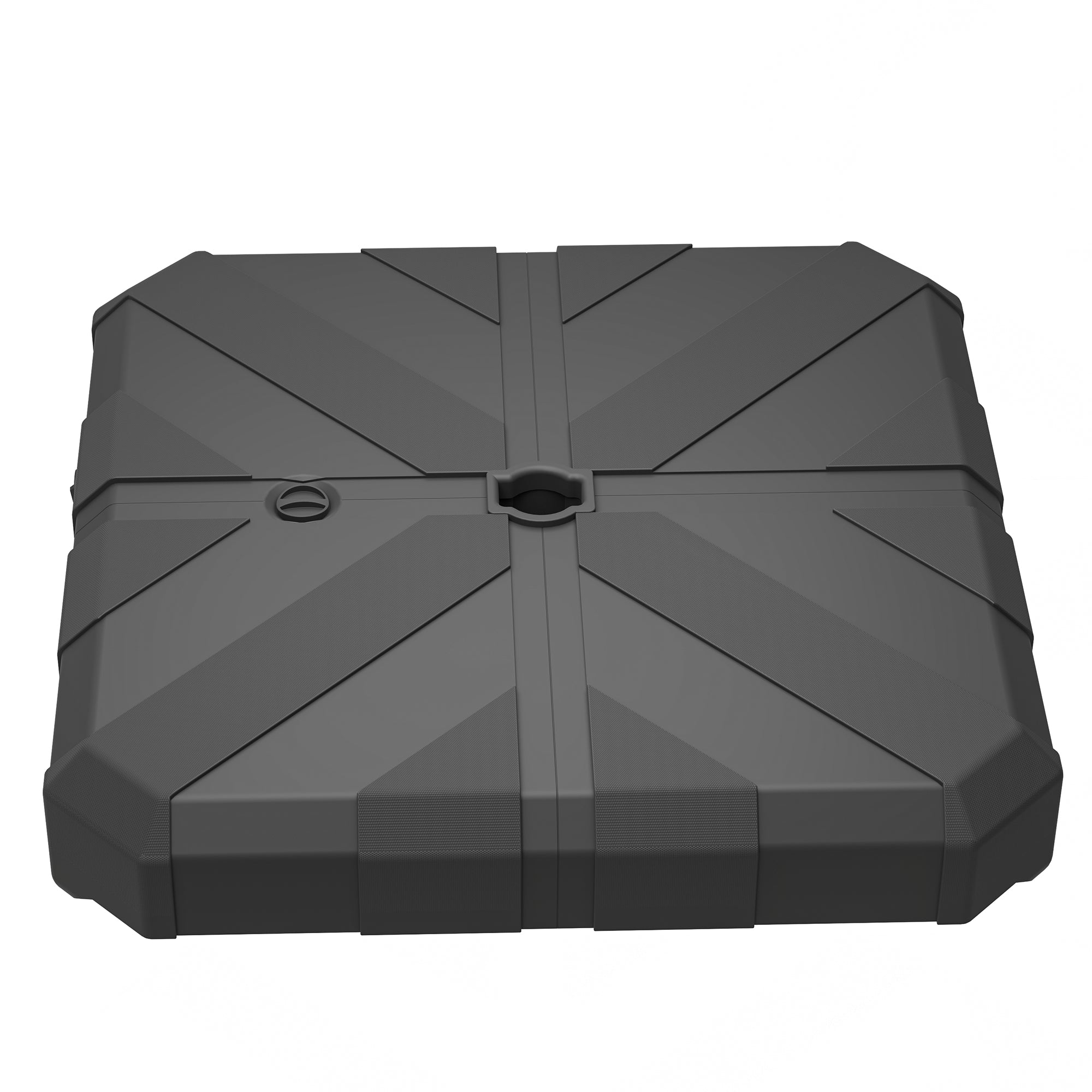 Outsunny Square Patio Umbrella Base Weight, Heavy Duty Cantilever Offset Umbrella Base, Filled Up to 143lbs with Stand or 130lbs with Water for Garden Poolside, Black