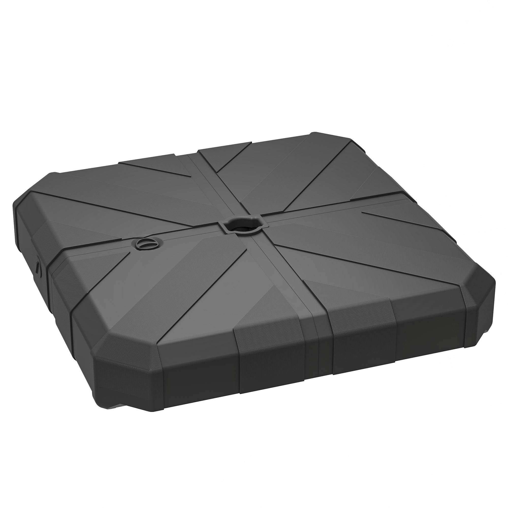 Outsunny Square Patio Umbrella Base Weight, Heavy Duty Cantilever Offset Umbrella Base, Filled Up to 143lbs with Stand or 130lbs with Water for Garden Poolside, Black