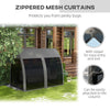 Outsunny 3-Seat Outdoor Swing Chair, Chaise Lounger Bed, Garden Hammock, Converting Flat Bed with Steel Stand, Canopy and Mesh Netting for Garden, Patio, Porch, Dark Grey