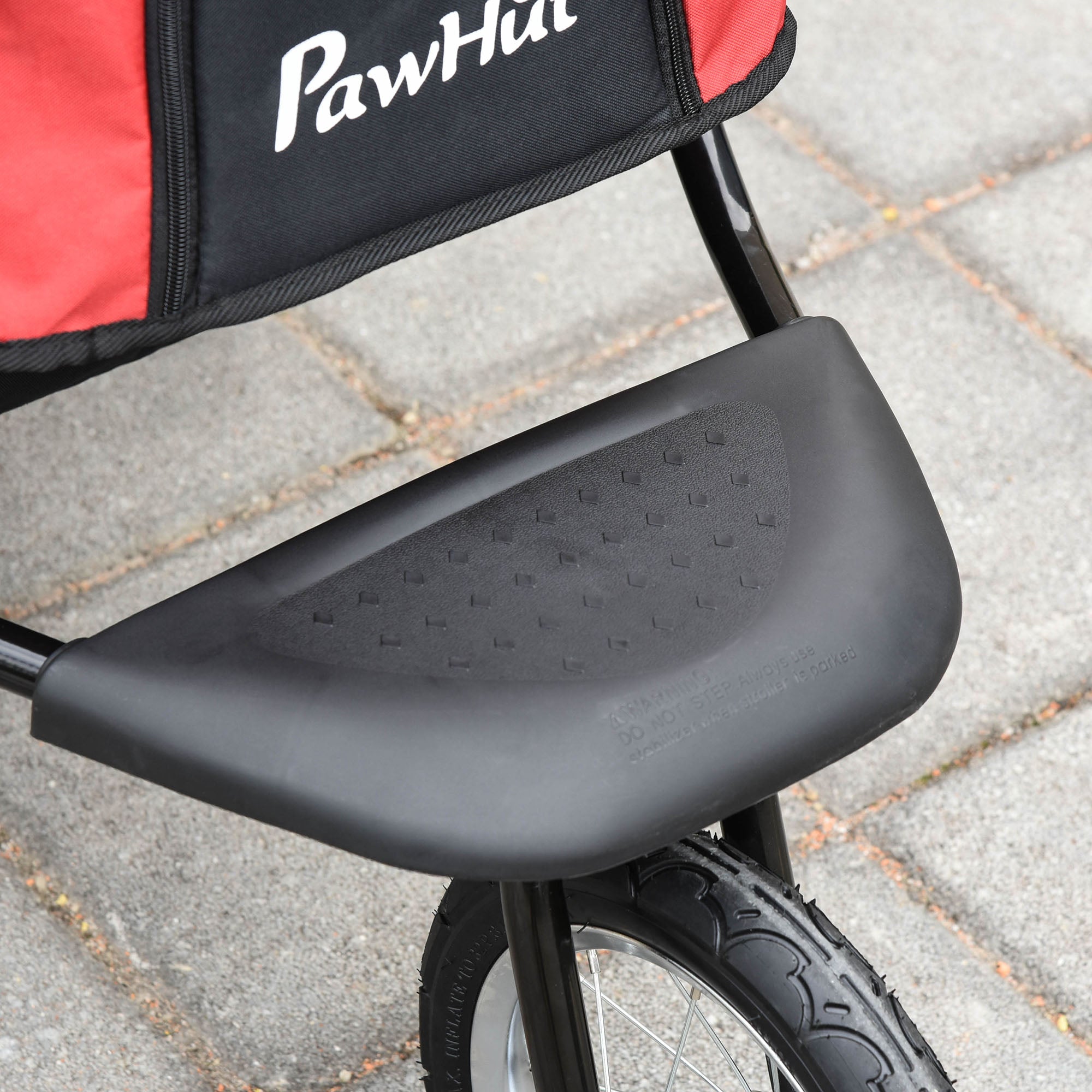 PawHut Folding Pet Stroller 3 Wheels Dog Cat Travel Buggy Jogger with Cup Holder, Adjustable Canopy, Zippered Mesh Window Door, Red