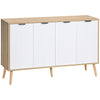HOMCOM Kitchen Sideboard, Modern Storage Cabinet, Accent Cupboard with Adjustable Shelves, Natural