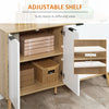 HOMCOM Kitchen Sideboard, Modern Storage Cabinet, Accent Cupboard with Adjustable Shelves, Natural