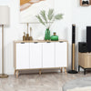 HOMCOM Kitchen Sideboard, Modern Storage Cabinet, Accent Cupboard with Adjustable Shelves, Natural