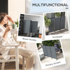 Outsunny 3 Panel Folding Room Divider with Lockable Wheels, 6ft Rolling Privacy Screen, Portable Freestanding Privacy Panel for Garden Backyard Deck Pool Hot Tub, Dark Grey