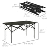 Outsunny Folding Camping Table with Roll up Top and Carry Bag, Portable Picnic Table for Camping, Picnic, Hiking, Beach, BBQ, Black