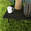 Outsunny Folding Camping Table with Roll up Top and Carry Bag, Portable Picnic Table for Camping, Picnic, Hiking, Beach, BBQ, Black