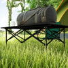 Outsunny Folding Camping Table with Roll up Top and Carry Bag, Portable Picnic Table for Camping, Picnic, Hiking, Beach, BBQ, Black