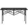 Outsunny Folding Camping Table with Roll up Top and Carry Bag, Portable Picnic Table for Camping, Picnic, Hiking, Beach, BBQ, Black