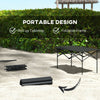 Outsunny Folding Camping Table with Roll up Top and Carry Bag, Portable Picnic Table for Camping, Picnic, Hiking, Beach, BBQ, Black